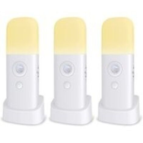 Veilleuse Enfant, Lampe Détecteur de Mouvement, Luminosité Ajustable,Portable, Rechargeable, pour chambre à coucher, chambre d'enfant, et salon (3-PACK)dyk-alovez
