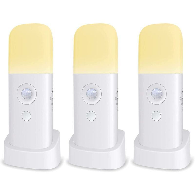Ersandy - Veilleuse Enfant, Lampe Détecteur de Mouvement, Luminosité Ajustable,Portable, Rechargeable, pour chambre à coucher, chambre d'enfant, et