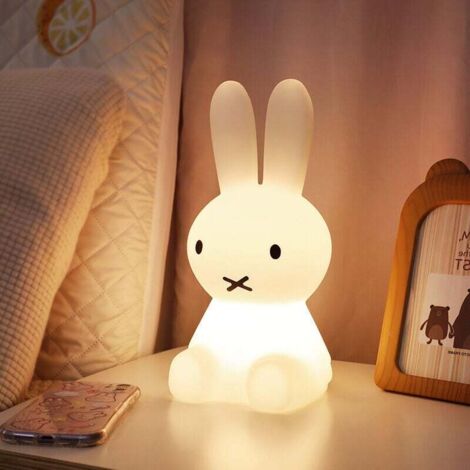 Veilleuse Enfant Lapin LED Lampe Nuit Colorée Décoration Chambre Lampe de Chevet