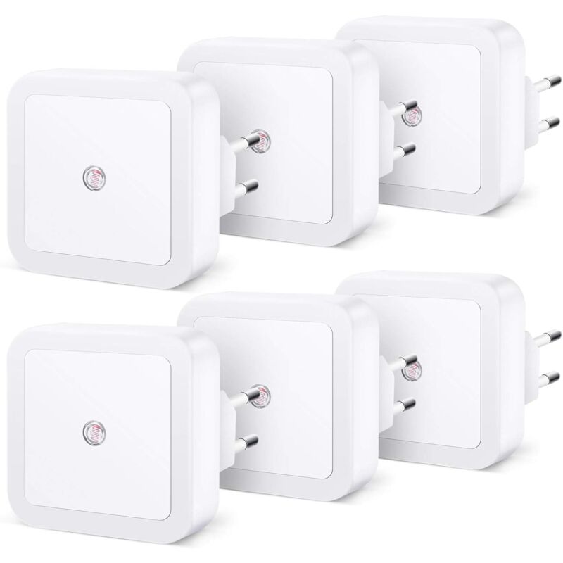 Veilleuse Enfant led Automatique Lot de 6,Lampe Veilleuse Enfant avec Capteur de Lumière,Veilleuse Prise électrique pour Chambre à Coucher,Espace