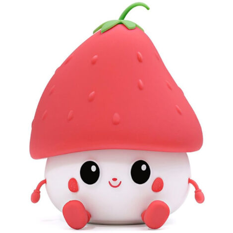 Veilleuse Enfant Mignonne 3 Niveaux Luminosité, Lampe de Chambre USB Rechargeable avec Minuterie, Décoration Chambre Fille (Rouge)