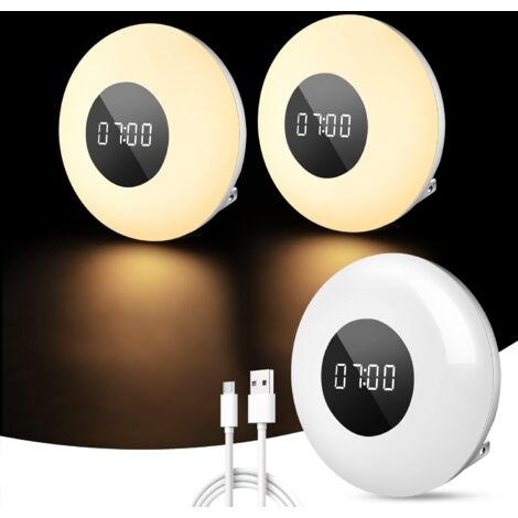 Veilleuse Enfant, Veilleuse Prise Electrique, 3 Couleurs & 10 Niveaux de Luminosité Veilleuse Led avec Horloge, Veilleuse BéBé TéLéCommande