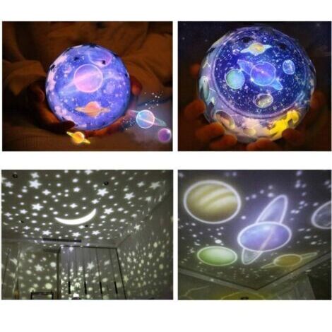 Veilleuse Étoile pour Enfants, Lampe de Projection Veilleuse Univers, Romantique Étoile Mer Anniversaire Nouvelle Lampe Projecteur pour Chambre - 3 Ensembles de Film