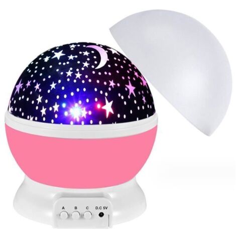 Veilleuse Etoile Projection Plafond,Veilleuse Enfant Rotation à 360°,Lampe Projecteur 8 Modes de couleur,Cadeau pour Bébé,Noel,Rouge