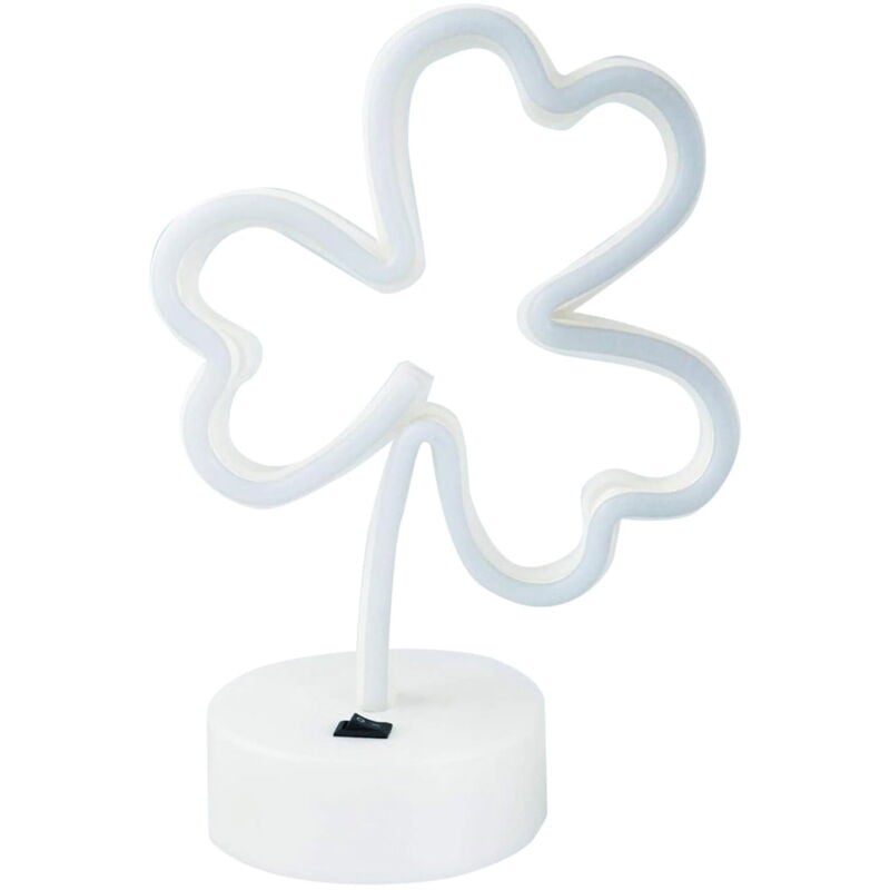 Veilleuse Feuille de Chance Verte Enseigne Néon Néon led usb Ou à Piles Lampe Néon Décorations pour la Décoration de la Saint-Patrick Néons Verts