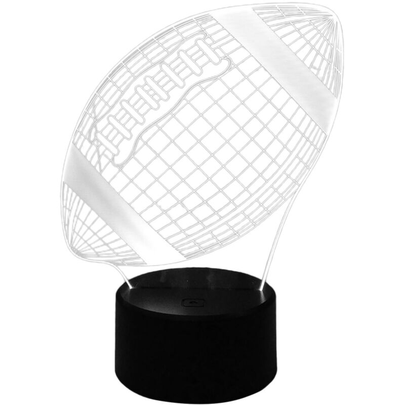 Veilleuse Football Américain Cadeaux Rugby Enfants 3D Football Américain Optique Rugby Lampe Colorée Changeante Télécommande pour Fan de Sport