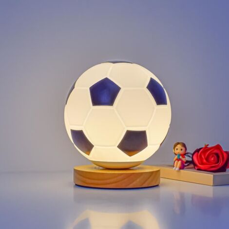 Veilleuse Football enfant en verre, lampe de nuit avec télécommande, Idéal comme Cadeau pour enfant