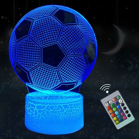 Veilleuse Football LED Lampe,Triomphe 3D Lampes Illusions Optiques