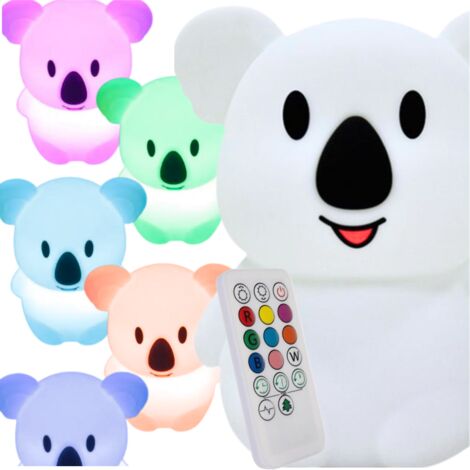 Veilleuse Koala sans fil en silicone tactile à couleurs changeantes - Cadeau