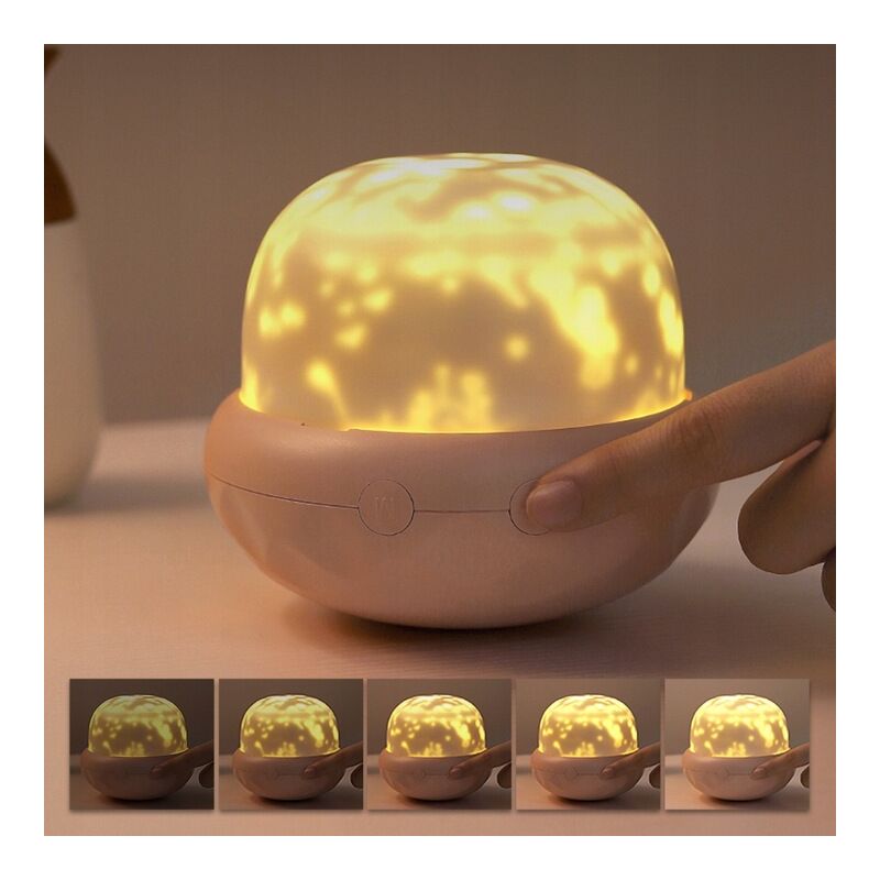 Perle rare Veilleuse lampe de chevet bébé champignon lampe de projecteur ambiance rose clair