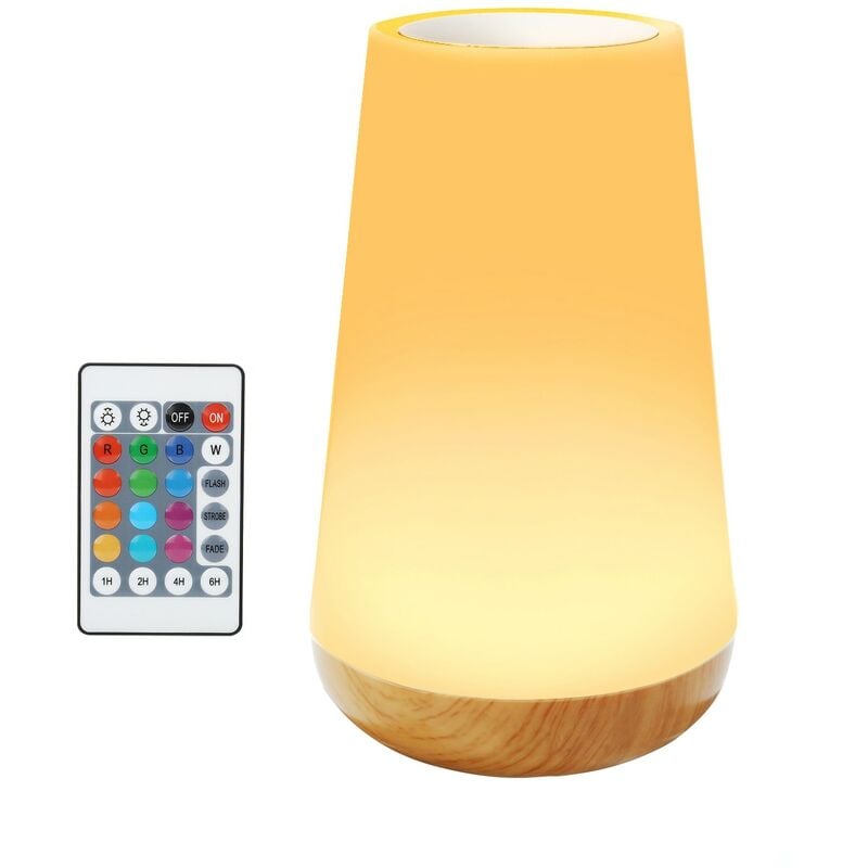 Veilleuse led, 13 couleurs, rvb, 1500 mAh, télécommande/tactile, usb-c, blanc