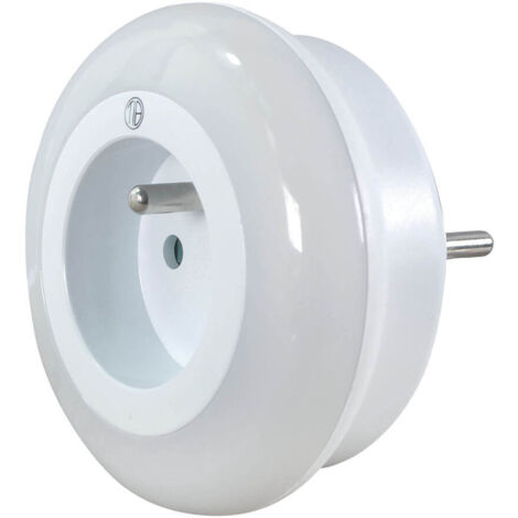 Veilleuse LED 2W, 12 lumens, 3500K blanc-chaud, avec prise, crépusculaire - Tibelec