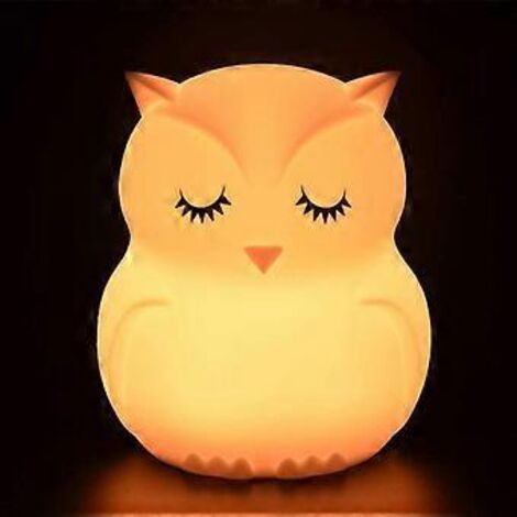 Veilleuse LED, 9 couleurs, rechargeable par USB, lampe à induction, lampe en silicone, lumière d'ambiance, éclairage intérieur, hibou pour chambre