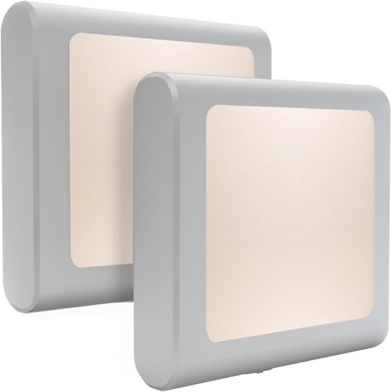 Veilleuse LED à brancher avec capteur automatique du crépuscule à l'aube, luminosité réglable, lumière blanche chaude, pour couloirs, chambres,