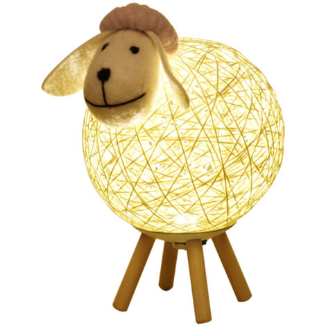 Veilleuse LED à intensité variable pour enfants, design mignon en boule de laine de mouton, abat-jour tissé à la main, lampe de lune, lampe de chambre d'enfant, veilleuse USB pour bébé, décoration in