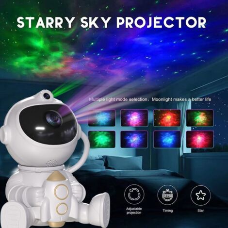 Veilleuse LED Astronaut avec télécommande pour chambre et plafond, blanche