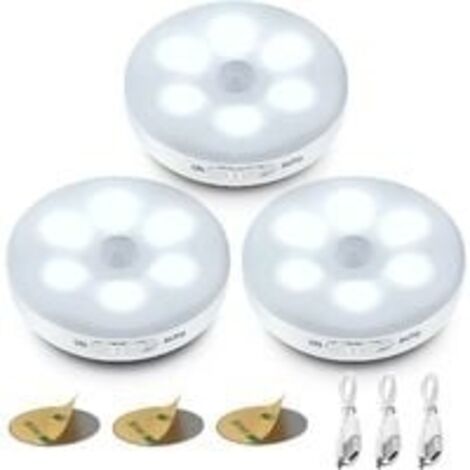 Veilleuse LED Automatique,Lampe A Detecteur de Mouvement Interieur,Lampes LED Sans Fil,3 Modes (Auto/On/Off) ,LED Lampe de Placard, Rechargeable Lampe USB pour Vitrines, Cuisine, Coiffeuse, Couloir [C