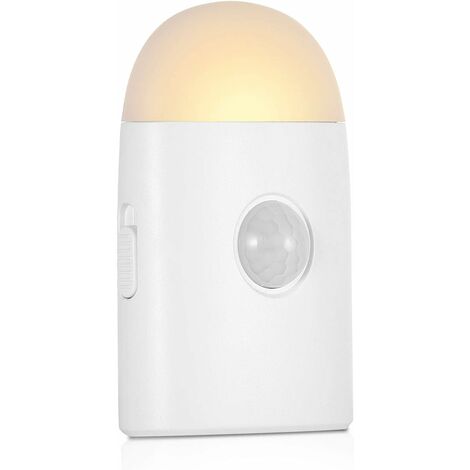 Veilleuse LED avec Détecteur de Mouvement, (1 pièce) Lampe de Nuit Rechargeable USB, Veilleuse à Capteur de Lumière, Lampe de Placard