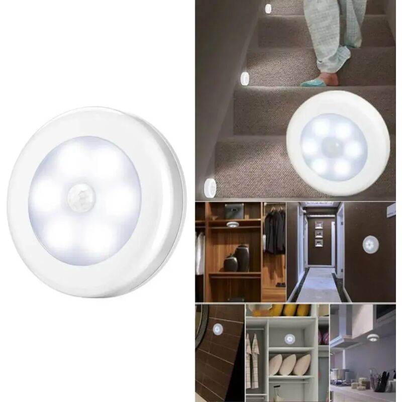 Veilleuse LED avec détecteur de mouvement, lampe de chevet pour placard, éclairage bébé, blanche