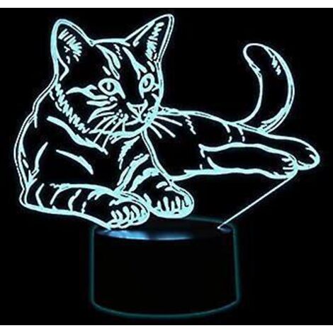 veilleuse Led  Clairage Optique 3d Voldemort, Lampe De Chevet Pour Chat, Veilleuse Pour Enfants, Veilleuse Dcorative, Jouet Lumineux Pour Chat  7