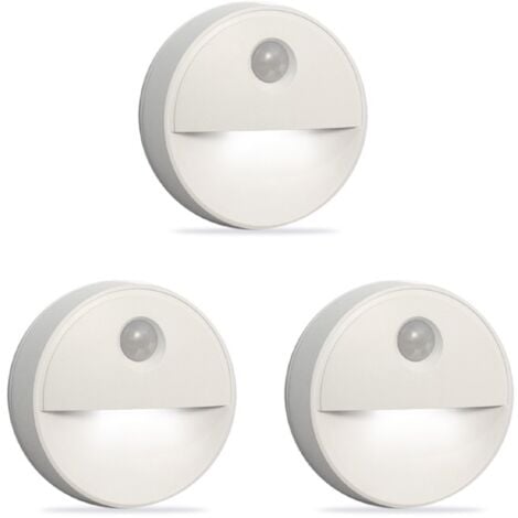 LAFOMUKEA Veilleuse LED détecteur de mouvement Teinte induisant le sommeil grâce aux ampoules LED Fonctionnement sans fil Parfait pour les armoires de salle de bain, les escaliers et plus