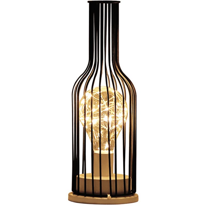 Veilleuse led en fer pour bouteille de vin rouge, lampe décorative, idéale pour une bouteille de vin, pour une chambre à coucher ou un bureau, avec