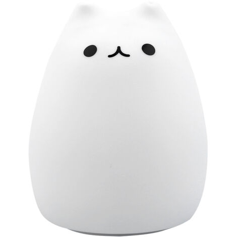 Veilleuse LED en silicone en forme de chat coloré, rechargeable et tactile, cadeau mignon pour enfants n° 1