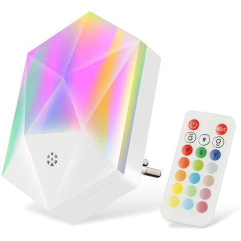 Veilleuse LED Enfants Lampe de Nuit Bébé Plug-And-Play avec Télécommande 16 Couleurs Réglables RGB Luminosité Dimmable Veilleuse Prise pour Chambre de Bébé, Chambre à Coucher, Couloir