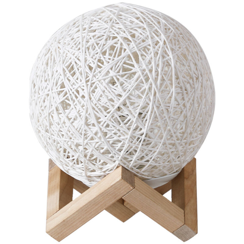 Fitags - Veilleuse led Lampe de chevet Bois de rotin Lumière d'ambiance usb Rechargeable La lampe de table de chambre utilise une source de lumière