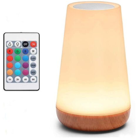 Veilleuse LED, Lampe de Chevet Colorée, Lampe Nuit Tactile avec 13 Couleurs Changeantes Rechargeable Noël cadeau