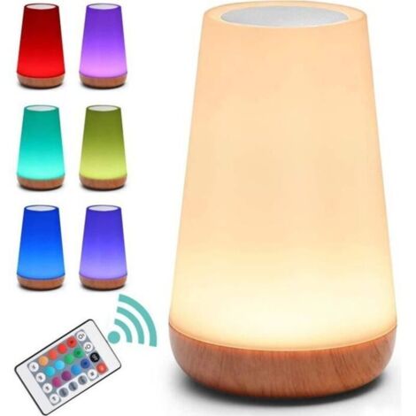 Veilleuse LED, Lampe de Chevet Colorée, Lampe Nuit Tactile avec 13 Couleurs Changeantes Rechargeable Noël cadeau