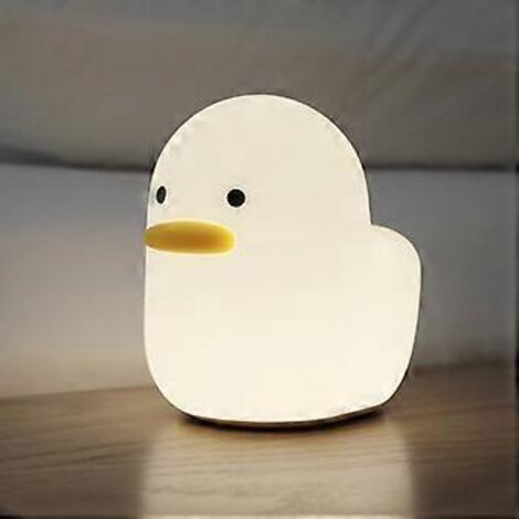 Veilleuse LED, lampe de chevet intelligente avec minuteur tactile, veilleuse canard rechargeable en silicone avec lumière chaude pour la chambre