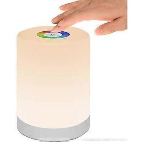 Veilleuse LED, lampe de chevet intelligente, intensité réglable par toucher, rechargeable par USB, portable, couleurs RGB changeantes pour enfants, chambre et camping