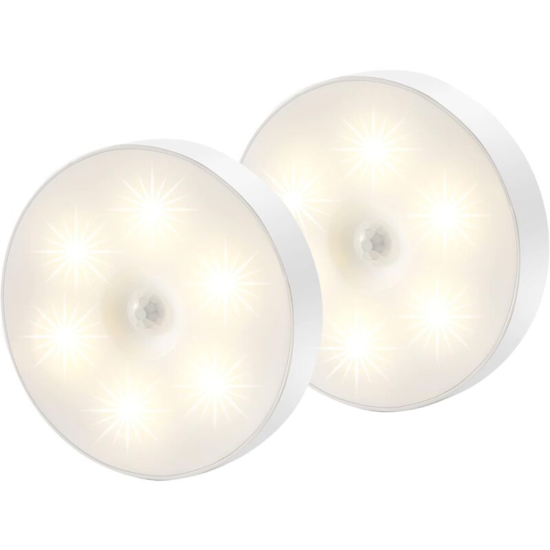 Fitags - Veilleuse Led, Magnétique lampe detecteur de mouvement interieur avec tampons adhésifs gratuits, Coller n'importe où, Capteur sans fil usb