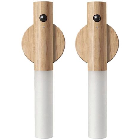 Veilleuse LED magnétique murale en bois de frêne--
