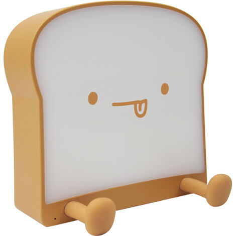 Veilleuse LED mignonne en forme de pain grillé avec lampe de nuit portable