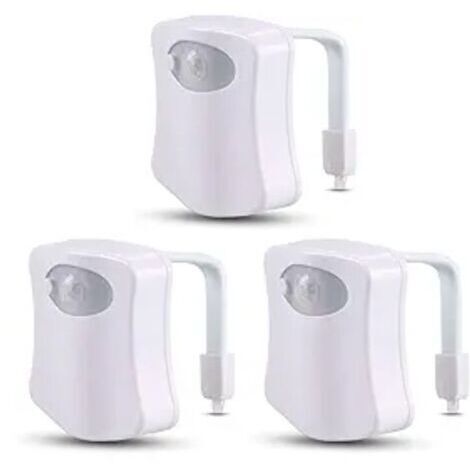 Veilleuse LED multicolore pour toilettes - Lampe de salle de bain activée par le mouvement avec éclairage intelligent de la cuvette