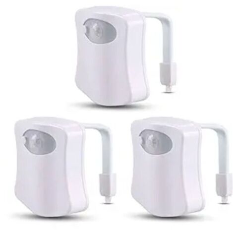 Veilleuse LED multicolore pour toilettes - Lampe de salle de bain activée par le mouvement avec éclairage intelligent de la cuvette
