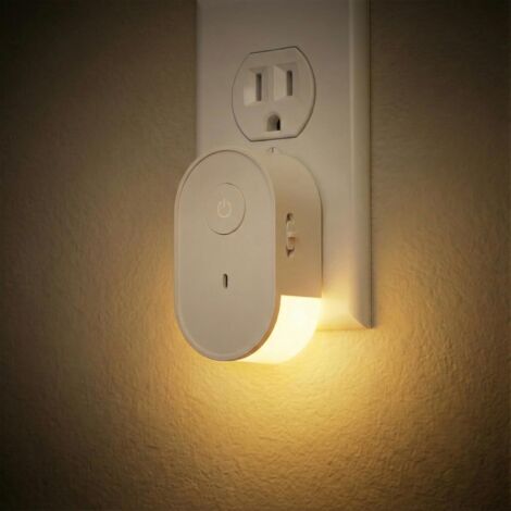Veilleuse LED murale, lumière blanche chaude, réglable 3000K/6000K, 1W lumière douce.