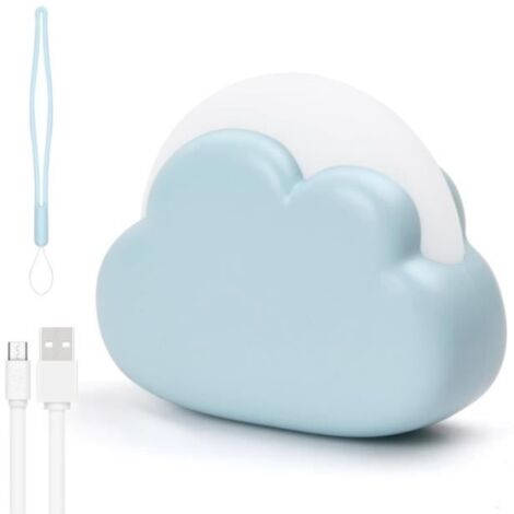 Veilleuse - LED - Nuage - Rechargeable USB - 4 Modes - Portable - Enfant