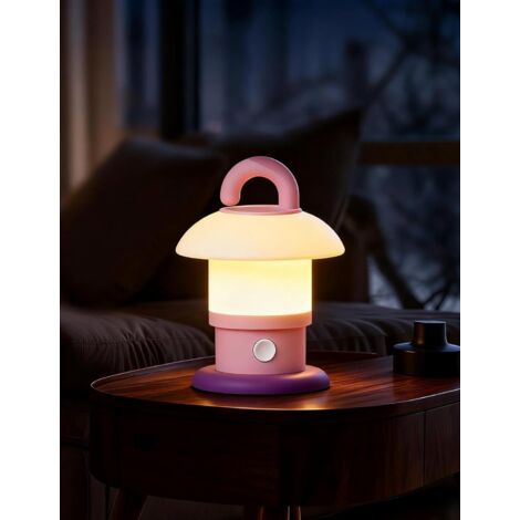 Veilleuse LED pour chambre à coucher - Lampe à commande tactile avec 3 niveaux de luminosité réglables, rechargeable par USB/alimentée par batterie