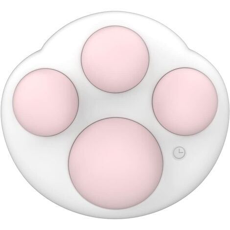 Veilleuse LED pour enfants, lampe à commande tactile pour amusement, éclairage rechargeable, lampe de table, cadeaux Kawaii, bébé patte de chat, veilleuse en silicone à piles, 7 modes d'éclairage coul