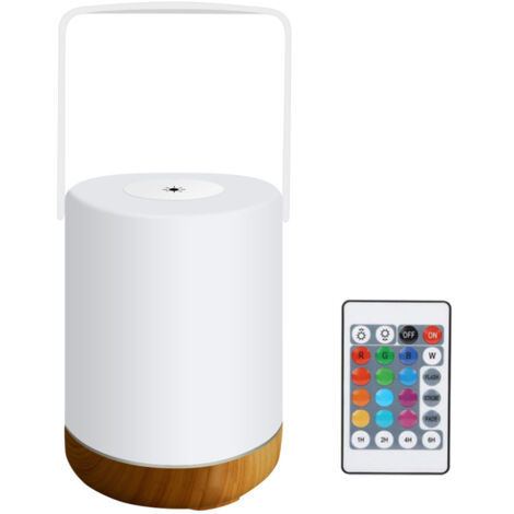 Veilleuse LED rechargeable USB RGB et blanc chaud avec poignée