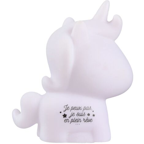 Veilleuse LED rose Enfant Licorne - cmp - LA11019 - PVC - H10x4,5x8,5cm