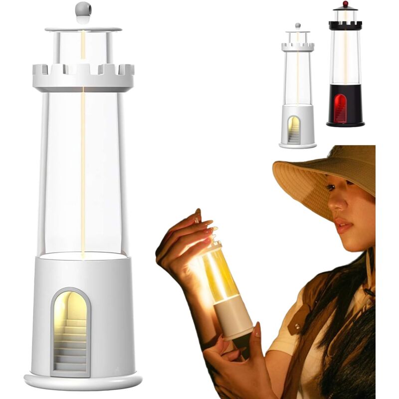 Veilleuse LED sans fil avec détecteur de mouvement – Lampe phare portable en forme de lune, lampe de table LED rechargeable sans fil de 17,8 cm pour