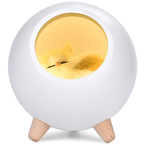Veilleuse LED Tactile Mignon de Maison d'Animaux Décoration Lampe de Chevet de Bébé à Gradation Charge USB