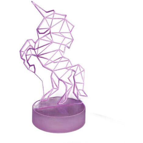 Veilleuse LED USB Licorne pour enfants Rose Violet