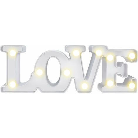 Veilleuse lovely LED Lampe de chevet Blanc chaud Lumière de Nuit pour Ambiance Soirée Cadeau Anniversaire Cadeaux de noël (LOVE)