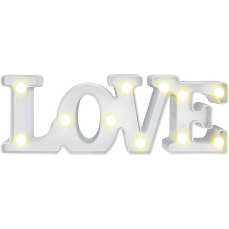 Veilleuse lovely LED Lampe de chevet Blanc chaud Lumière de Nuit pour Ambiance Soirée Cadeau Anniversaire Cadeaux de Noël (LOVE)