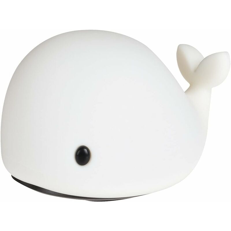 Veilleuse lumineuse tactile en silicone, Baleine